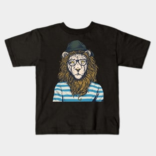 Hipster Lion Kids T-Shirt